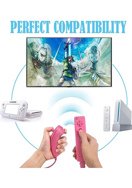 Wii U Için 8511 Gecikme Yok Kablosuz Bağlantı Sağ ve Sol Oyun Kolu Denetleyici Gamepad - Siyah (Yurt Dışından)