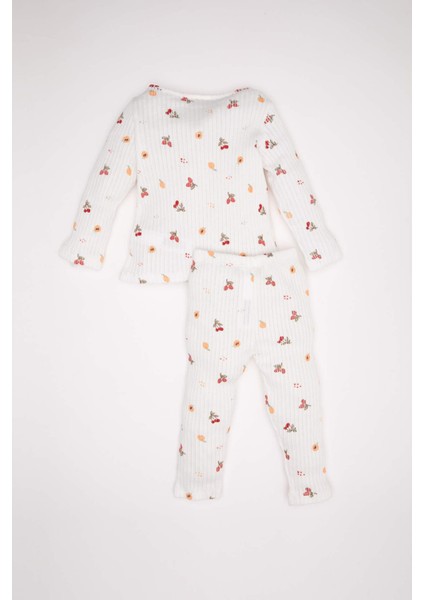 Kız Bebek Pijama Takımı Meyve Desenli Uzun Kollu Üst Beli Lastikli Uzun Alt D1809A524AU indirimleri