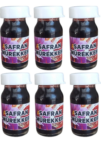 6 Adet Kırmızı Safran Mürekkebi Zaferan Zafran Geleneksel Yöntem 10 ml