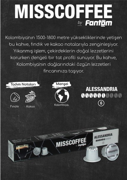 Mısscoffee Alessandrıa Kapsül Kahve Kutusu Nespresso Sistem Uyumlu fiyatları