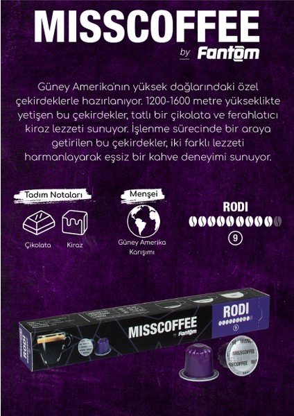 Mısscoffee Rodı Kapsül Kahve Kutusu Nespresso Sistem Uyumlu