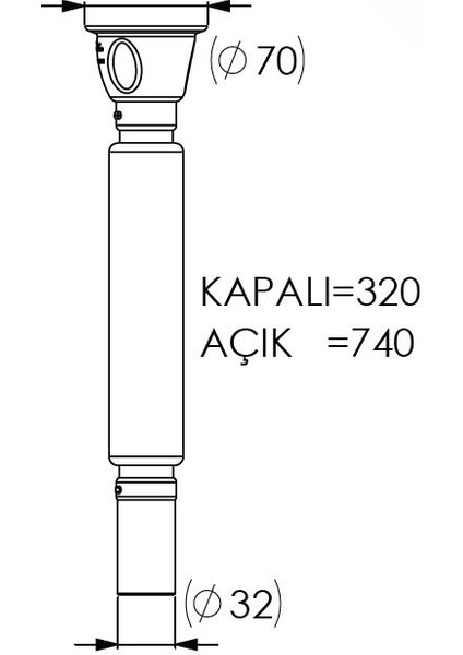 Körüklü Sifon Standart  32*70 Mm.