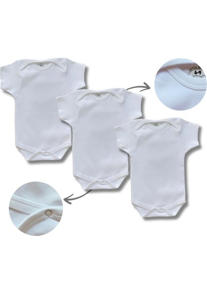 Kısa Kollu 3'lü Organik Pamuk Çıtçıtlı Bebek Body&zıbın