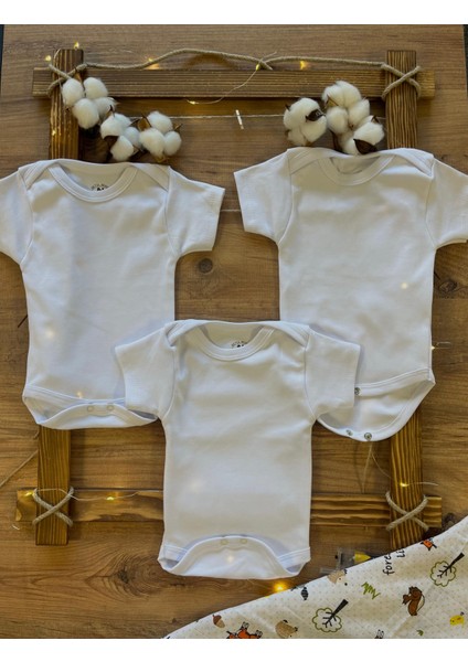 Kısa Kollu 3'lü Organik Pamuk Çıtçıtlı Bebek Body&zıbın fiyatları