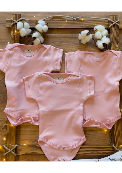Kısa Kollu 3'lü Organik Pamuk Çıtçıtlı Bebek Body&zıbın fiyatları