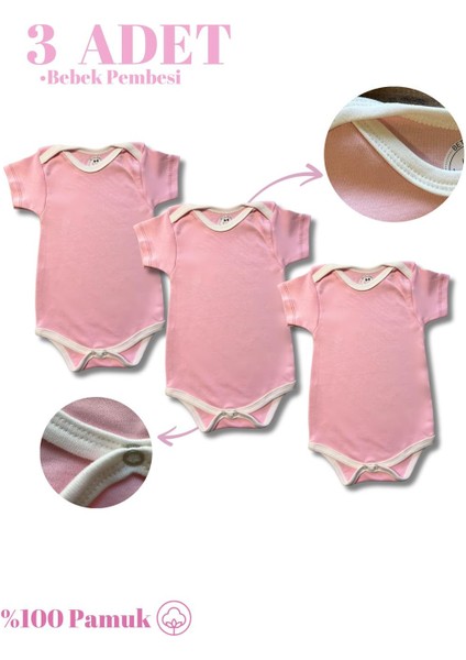 Kısa Kollu 3'lü Organik Pamuk Çıtçıtlı Bebek Body&zıbın modelleri