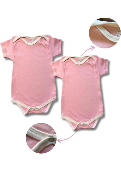 Kısa Kollu 2'li Organik Pamuk Çıtçıtlı Bebek Body&zıbın