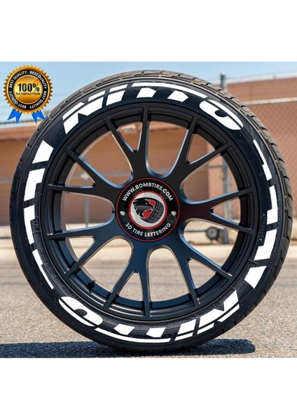 Lastik Yazısı Motosiklet ve Otomobil Şerit 2.5 cm Proseries ™ 16 Adet + Tutkal