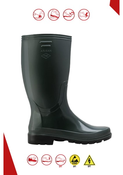 Yeşil O4 Çizme Reçber Çizme İnşaat-İş Güvenlik-Balıkçı Çelik Burunsuz Çizme fiyatları