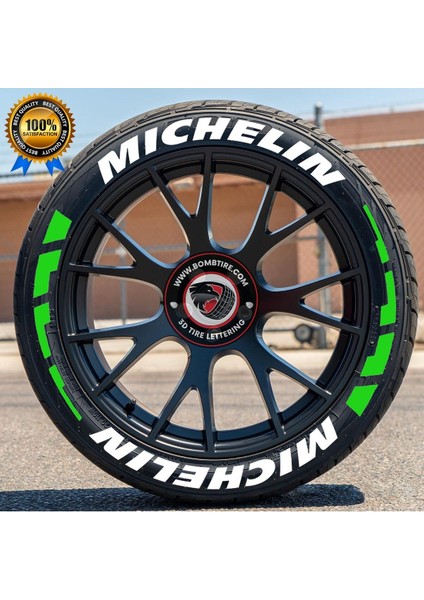Lastik Yazısı Michelin Orijinal Ürün 16 Adet + Şeritli Model Motor ve Araçlar Için
