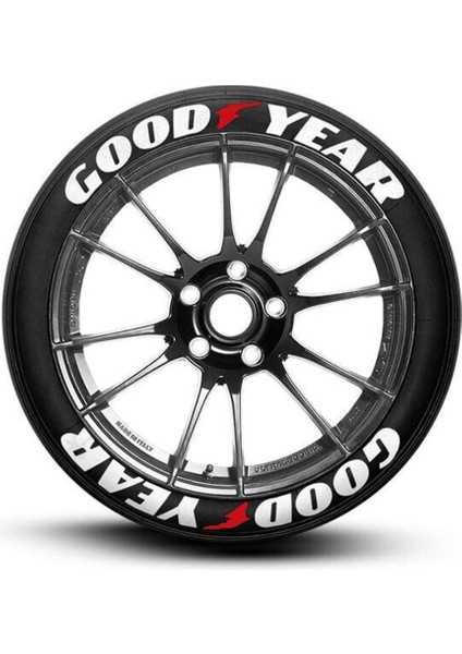 Goodyear Beyaz Beyaz Lastik Yazısı 8'li Alman Yapıştırıcı