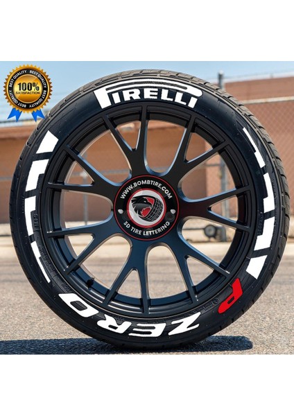 Lastik Yazısı Motosiklet ve Otomobil Şerit 2.5 cm Proseries ™ 16 Adet + Tutkal