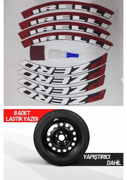 Motosiklet ve Otomobil Araç 3D Oto Lastik Yazısı Sticker Arma 8 Adet