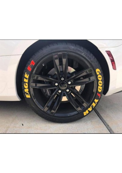 Eagle F1 Sarı Kalıcı Lastik Yazısı Good Year Eagle F1 Sticker 4 Kit