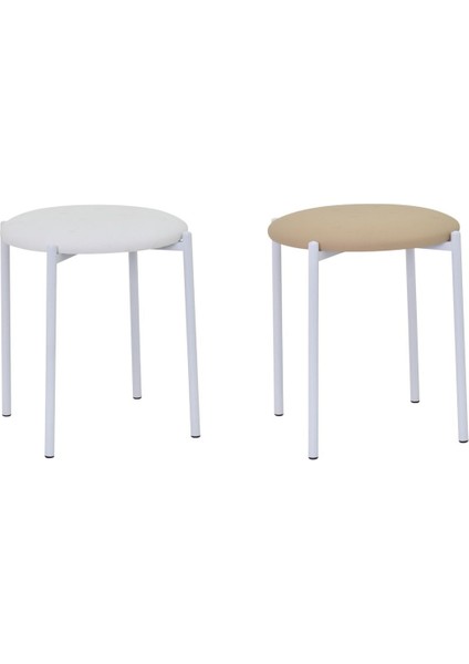 Nil Siyah Metal Ayak Deri Istiflenebilir Mutfak-Balkon Taburesi (4 Adet) fiyatları