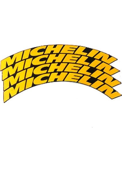 Sarı Lastik Yazısı Michelin 2.5 cm Orijinal Ürün 4 Adet + Yapıştırıcı Tutkal Motor ve Araçlar Için