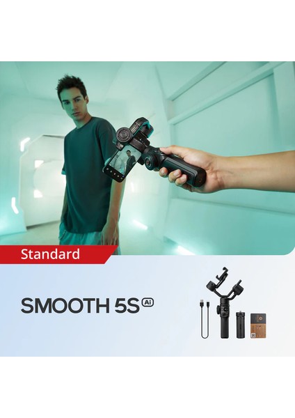 Zhıyun Smooth-5s Aı Yapay Zeka Takip Sensörlü Telefon Sabitleyici Gimbal