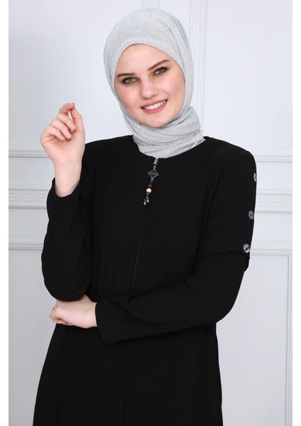 Yanları Boncuk Detaylı Ferace MDC2151 Siyah