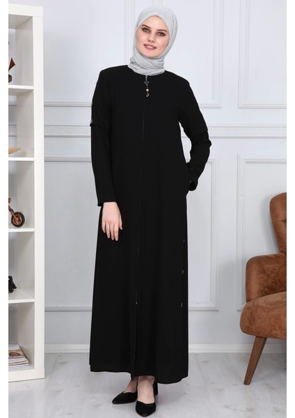 Yanları Boncuk Detaylı Ferace MDC2151 Siyah fiyatları