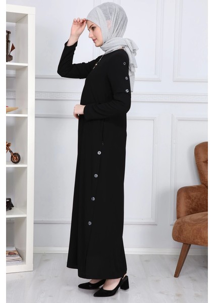 Yanları Boncuk Detaylı Ferace MDC2151 Siyah fırsatları