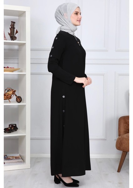 Yanları Boncuk Detaylı Ferace MDC2151 Siyah indirimleri