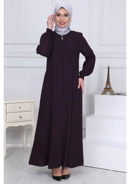 Fermuarlı Ferace Mor MC2001 modelleri