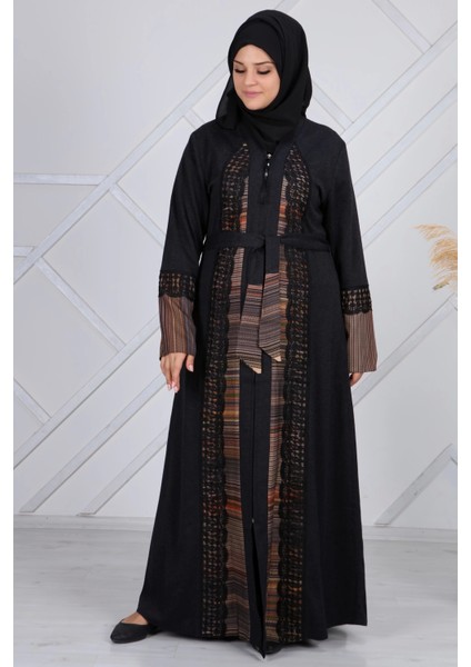 Lazer Işlemeli Küpür Ferace 7119 Siyah modelleri