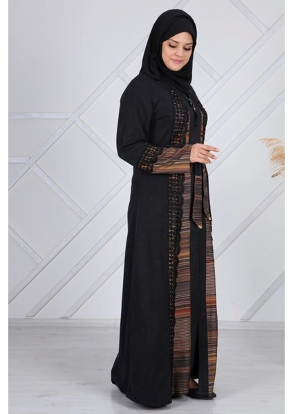 Lazer Işlemeli Küpür Ferace 7119 Siyah fırsatları