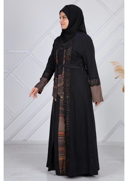 Lazer Işlemeli Küpür Ferace 7119 Siyah indirimleri