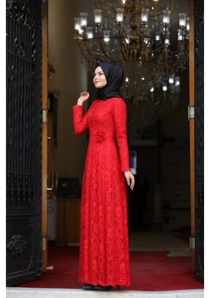 Ahunisa Henna Abiye Kırmızı 5646 fiyatları