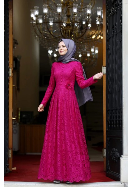 Ahunisa Henna Abiye Fuşya 5646 modelleri