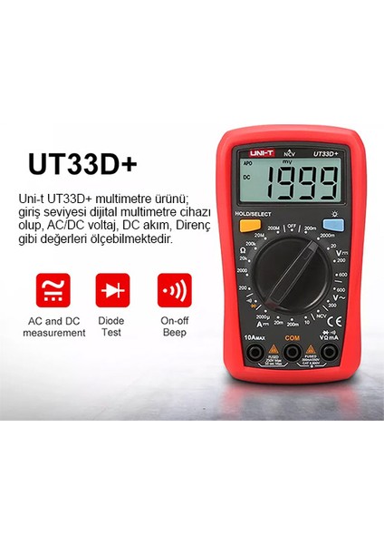 Unı-T UT33D+ 600V 10A Dijital Multimetre