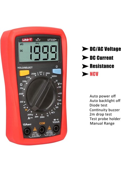 Unı-T UT33D+ 600V 10A Dijital Multimetre