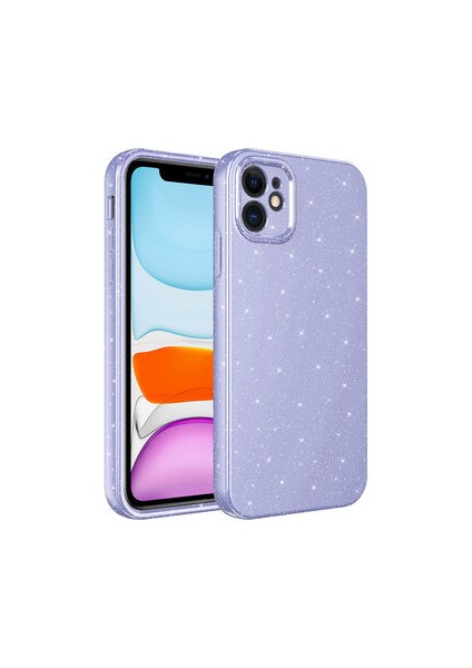 iPhone 11 Kılıf Kamera Korumalı Simli Lüks Koton Kapak