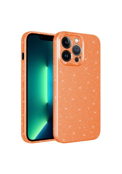 iPhone 13 Pro Max Kılıf Kamera Korumalı Simli Lüks Koton Kapak