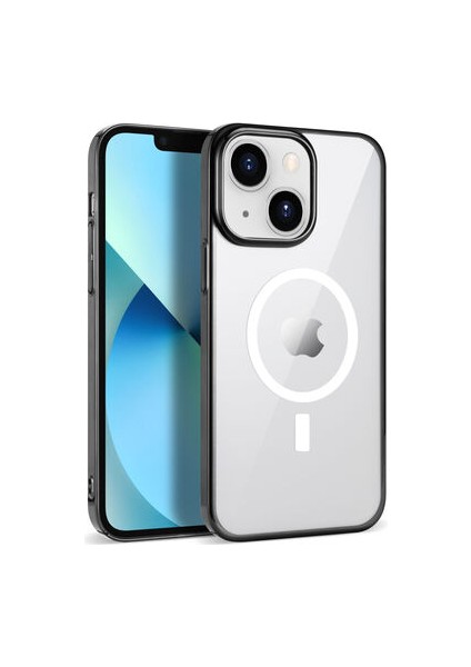 iPhone 13 Kılıf Şık Tasarımlı Wireless Şarj Özellikli Pixel Magsafe Kapak