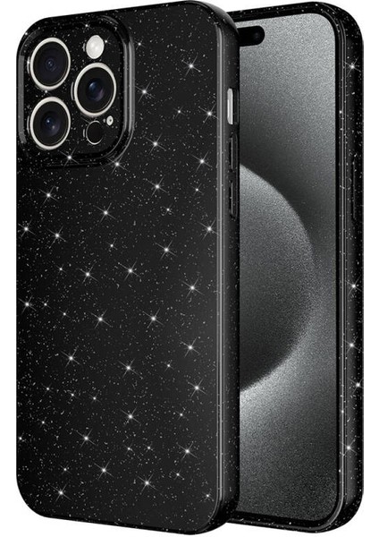 iPhone 15 Pro Max Kılıf Kamera Korumalı Simli Lüks Koton Kapak