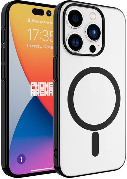 iPhone 15 Pro Max Kılıf Şık Tasarımlı Wireless Şarj Özellikli Pixel Magsafe Kapak