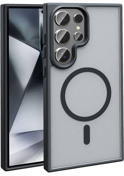 Samsung Galaxy S24 Ultra Kılıf Magsafe Şarj Özellikli Mat Arka Yüzey Sio Premium Kapak