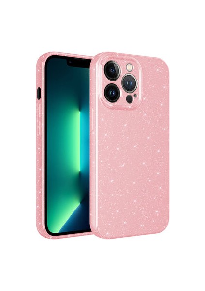 iPhone 12 Pro Max Kılıf Kamera Korumalı Simli Lüks Koton Kapak