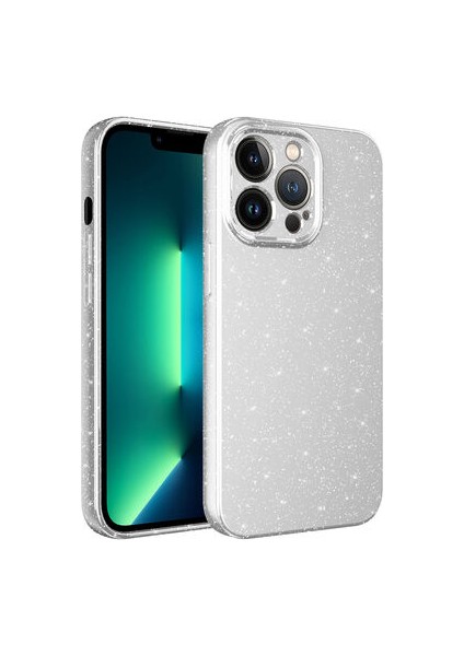 iPhone 12 Pro Max Kılıf Kamera Korumalı Simli Lüks Koton Kapak