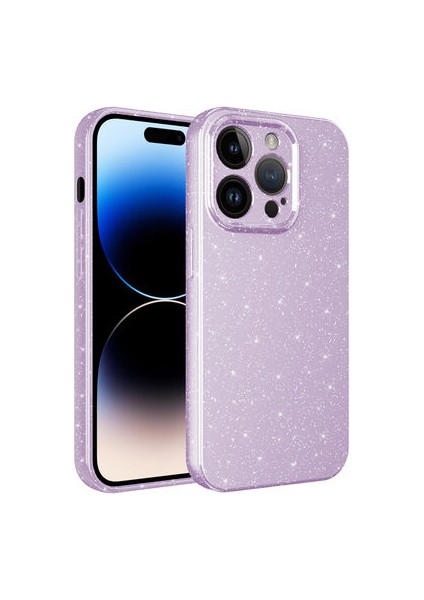 iPhone 14 Pro Max Kılıf Kamera Korumalı Simli Lüks Koton Kapak