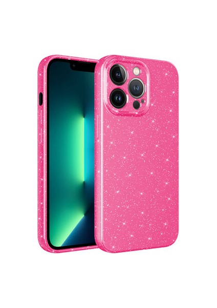 iPhone 12 Pro Max Kılıf Kamera Korumalı Simli Lüks Koton Kapak