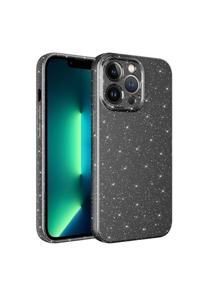 iPhone 12 Pro Max Kılıf Kamera Korumalı Simli Lüks Koton Kapak