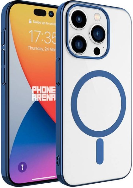 iPhone 15 Pro Max Kılıf Şık Tasarımlı Wireless Şarj Özellikli Pixel Magsafe Kapak
