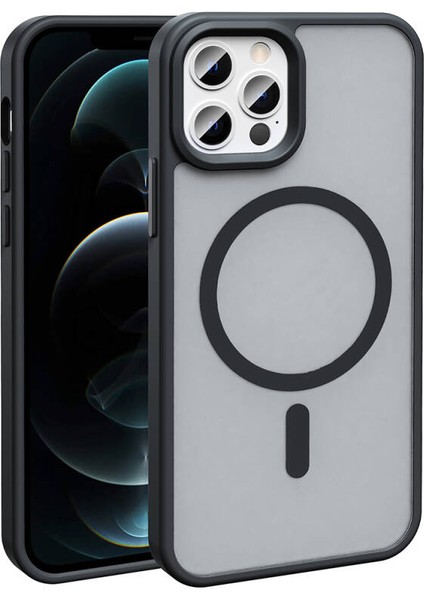 iPhone 12 Pro Kılıf Magsafe Şarj Özellikli Mat Arka Yüzey Sio Premium Kapak