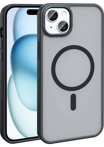 iPhone 15 Plus Kılıf Magsafe Şarj Özellikli Mat Arka Yüzey Sio Premium Kapak