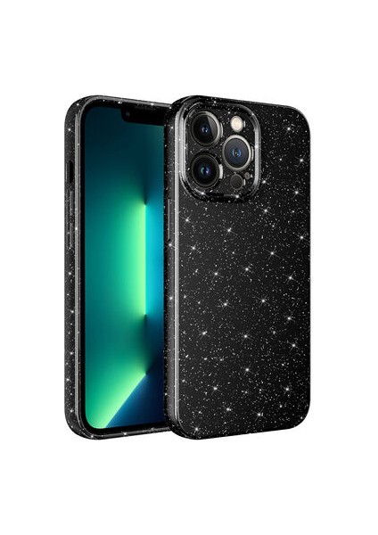 iPhone 13 Pro Max Kılıf Kamera Korumalı Simli Lüks Koton Kapak