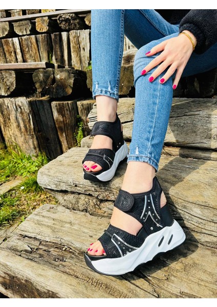 Yüksek Topuklu Kadın Spor Sandalet Yükseklik [9] cm