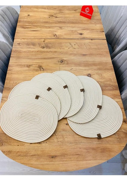 Jüt Hasır Amerikan Servis Oval Supla 6'lı